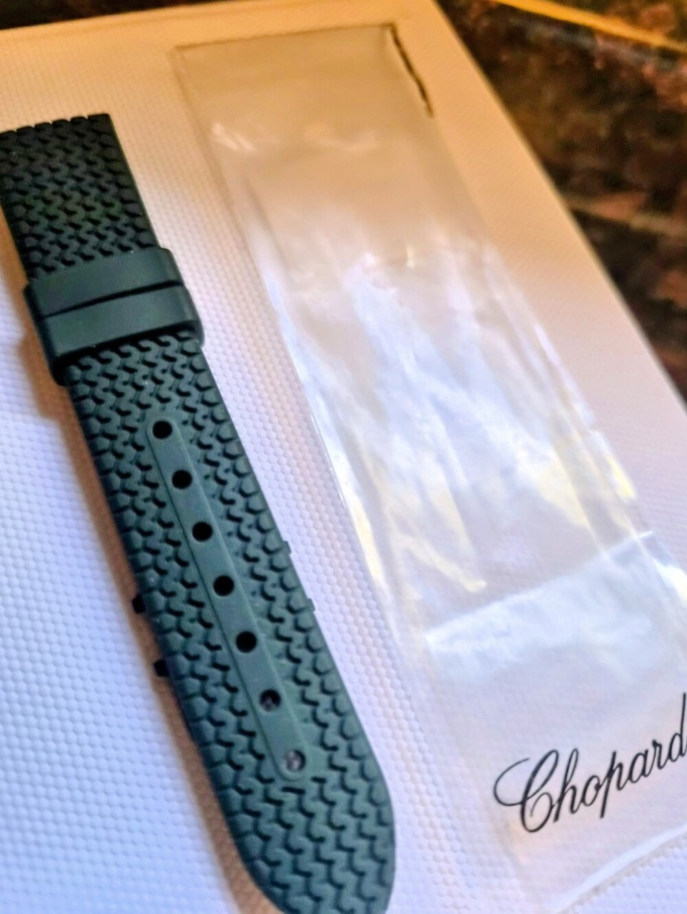 Chopard Green Rubber Watch Strap For Mille Miglia Size 19. New